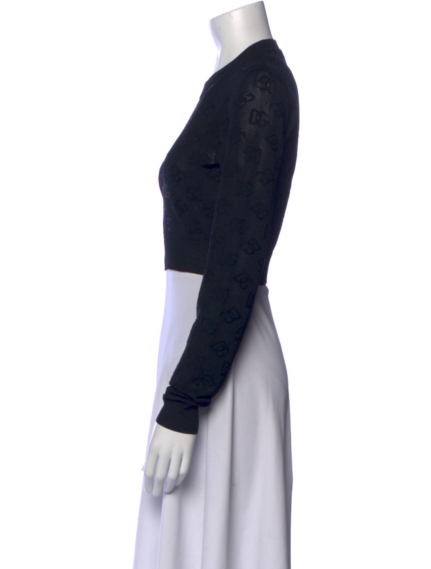 Dolce & Gabbana Printed Crew Neck Crop Top