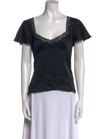 Dolce & Gabbana Silk V-Neck Top