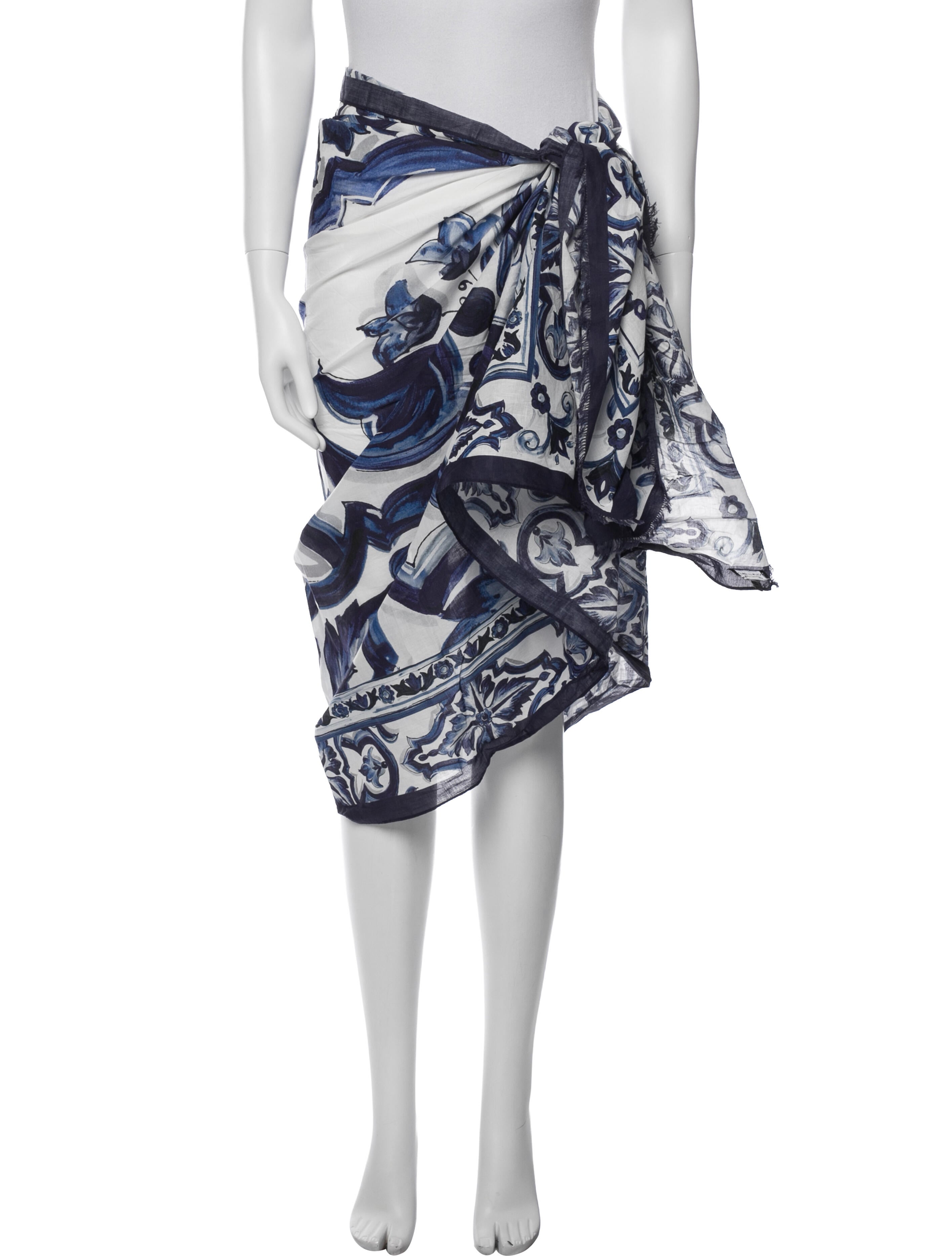 Dolce & Gabbana Printed Raw-Edge Trim Cover-Up