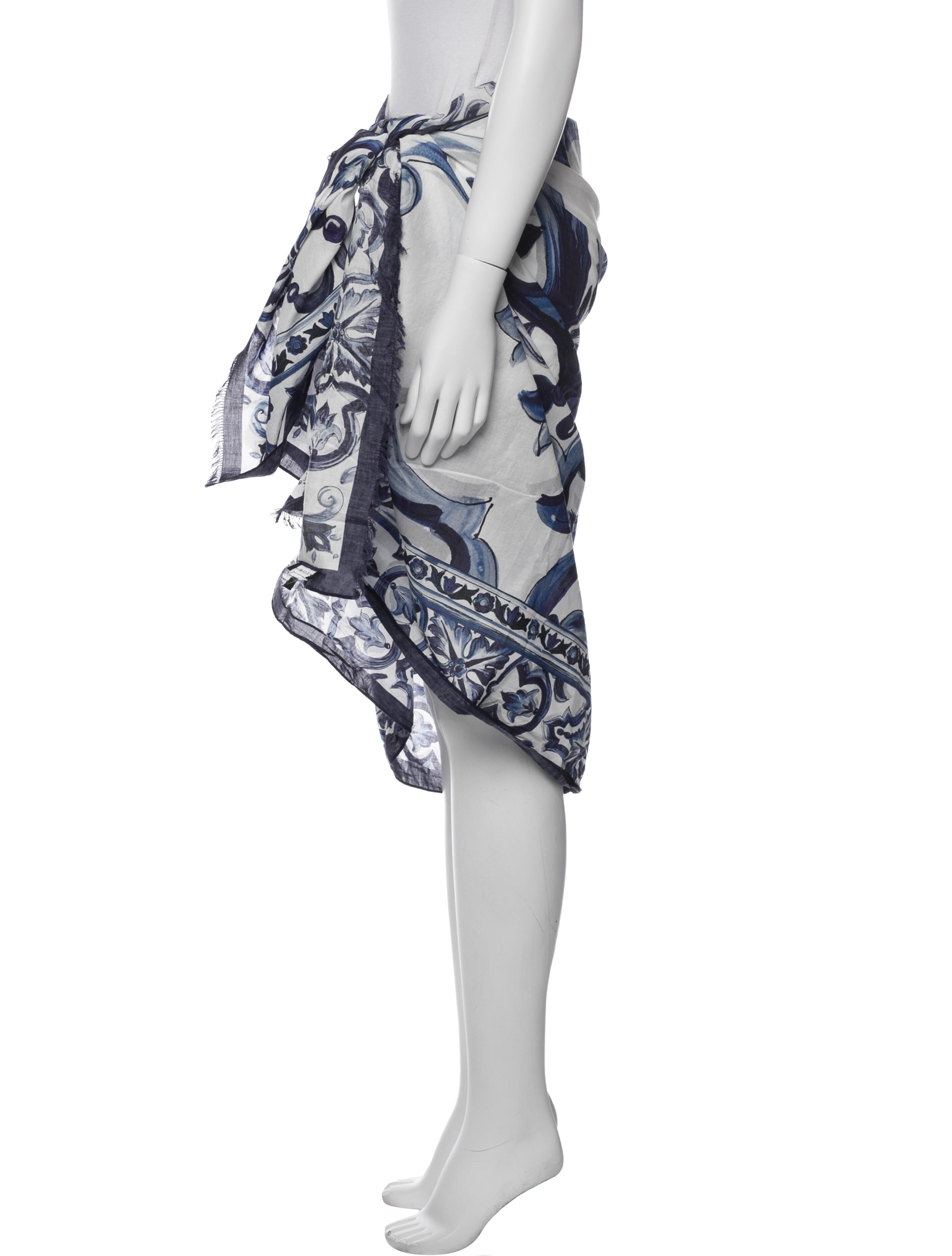 Dolce & Gabbana Printed Raw-Edge Trim Cover-Up