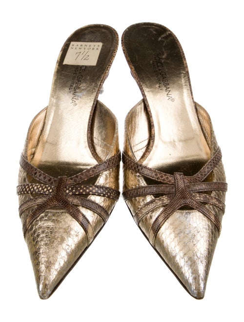 Dolce & Gabbana Snakeskin Animal Print Mules