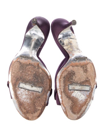 Dolce & Gabbana Satin Crystal Embellishments Slides