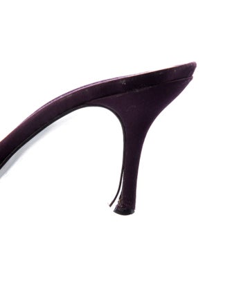 Dolce & Gabbana Satin Crystal Embellishments Slides