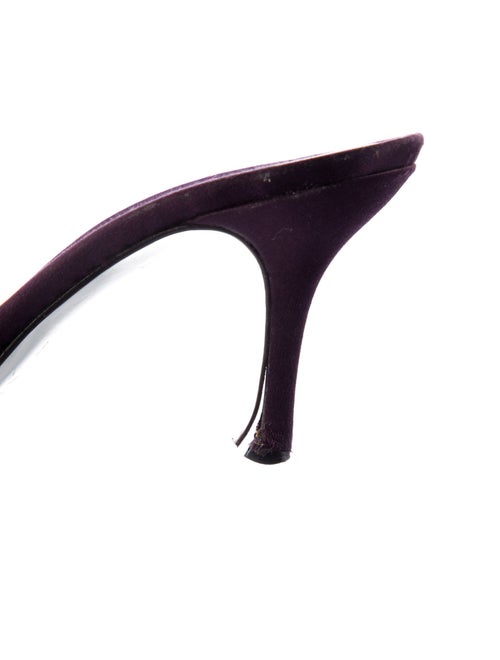 Dolce & Gabbana Satin Crystal Embellishments Slides