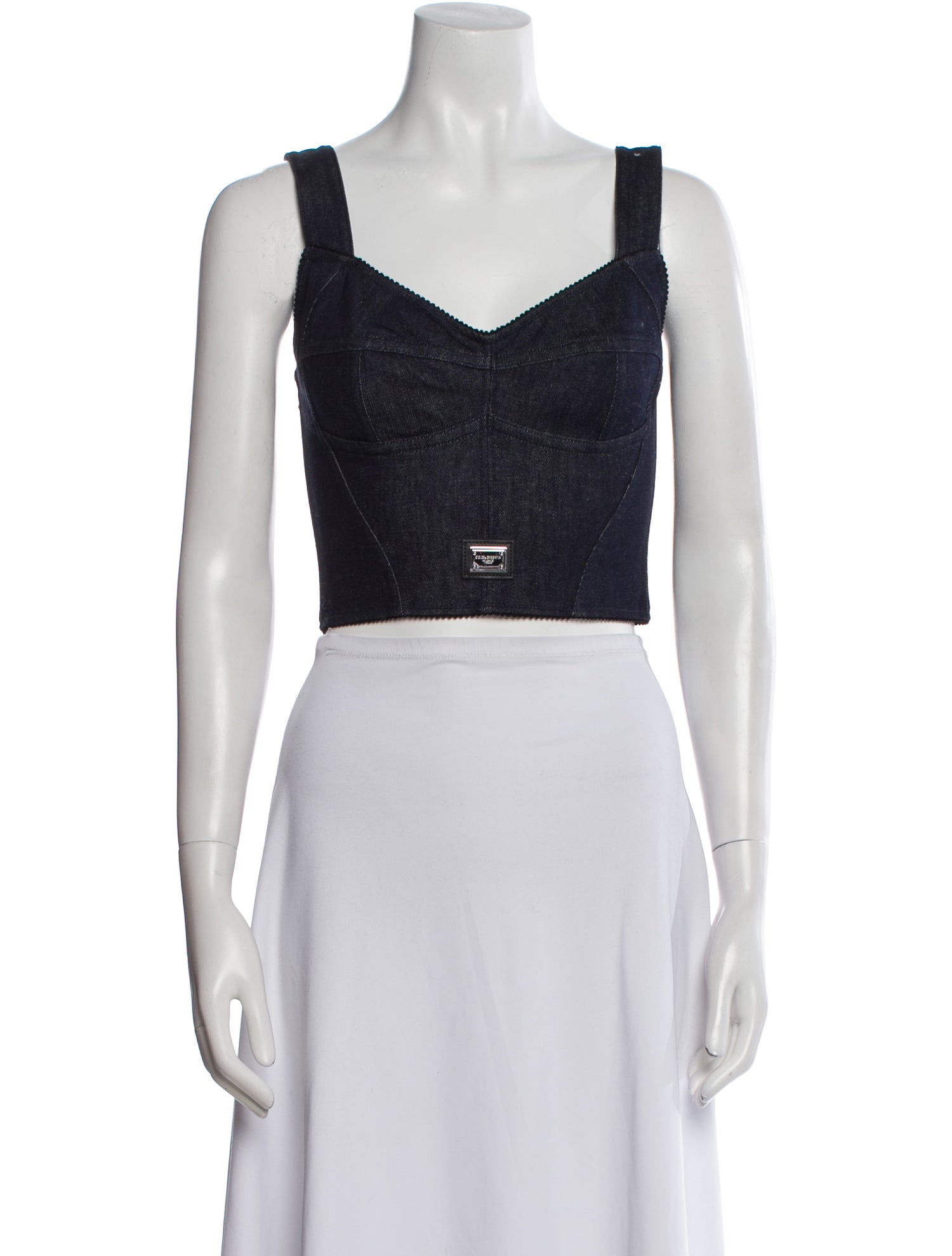 Dolce & Gabbana V-Neck Sleeveless Crop Top