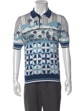 Dolce & Gabbana Silk Printed Polo Shirt