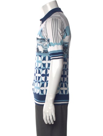 Dolce & Gabbana Silk Printed Polo Shirt