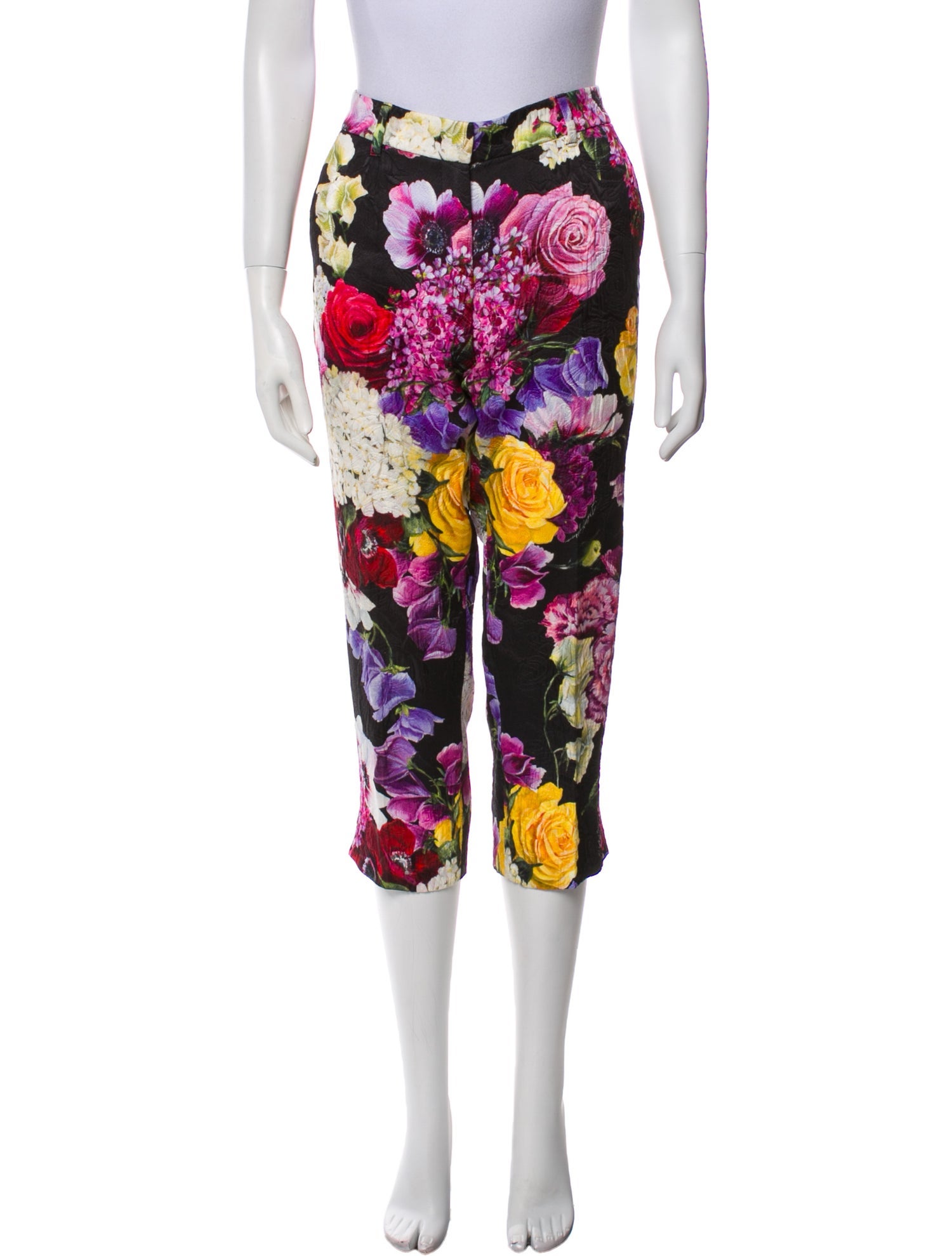 Dolce & Gabbana Floral Print Straight Leg Pants
