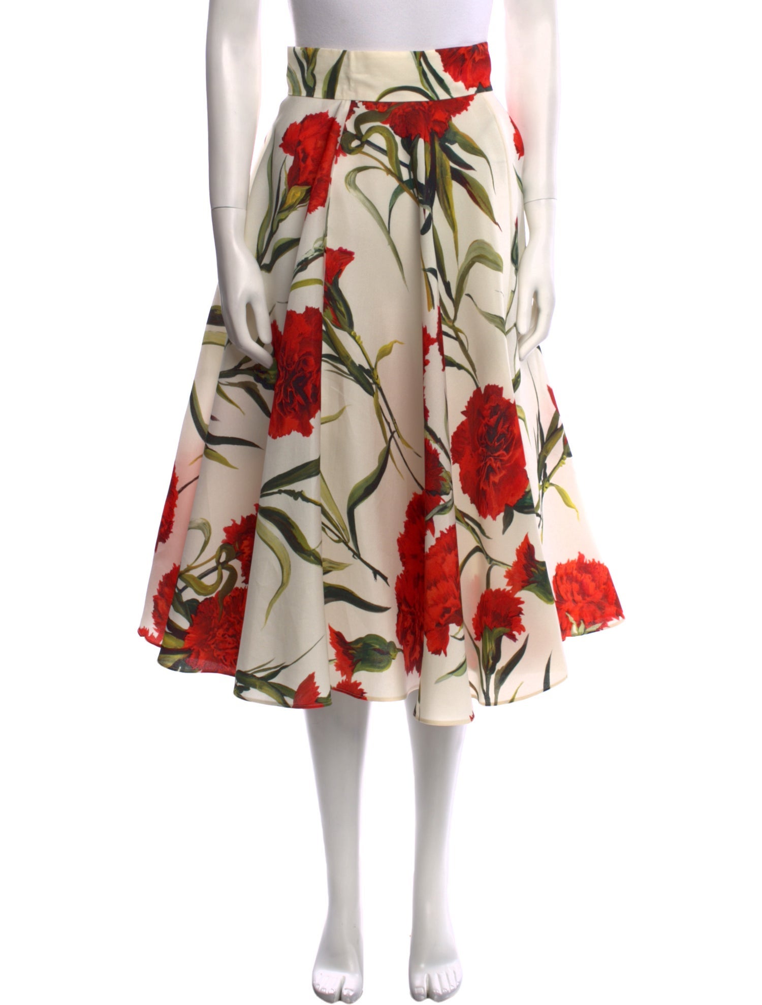 Dolce & Gabbana Silk Midi Length Skirt