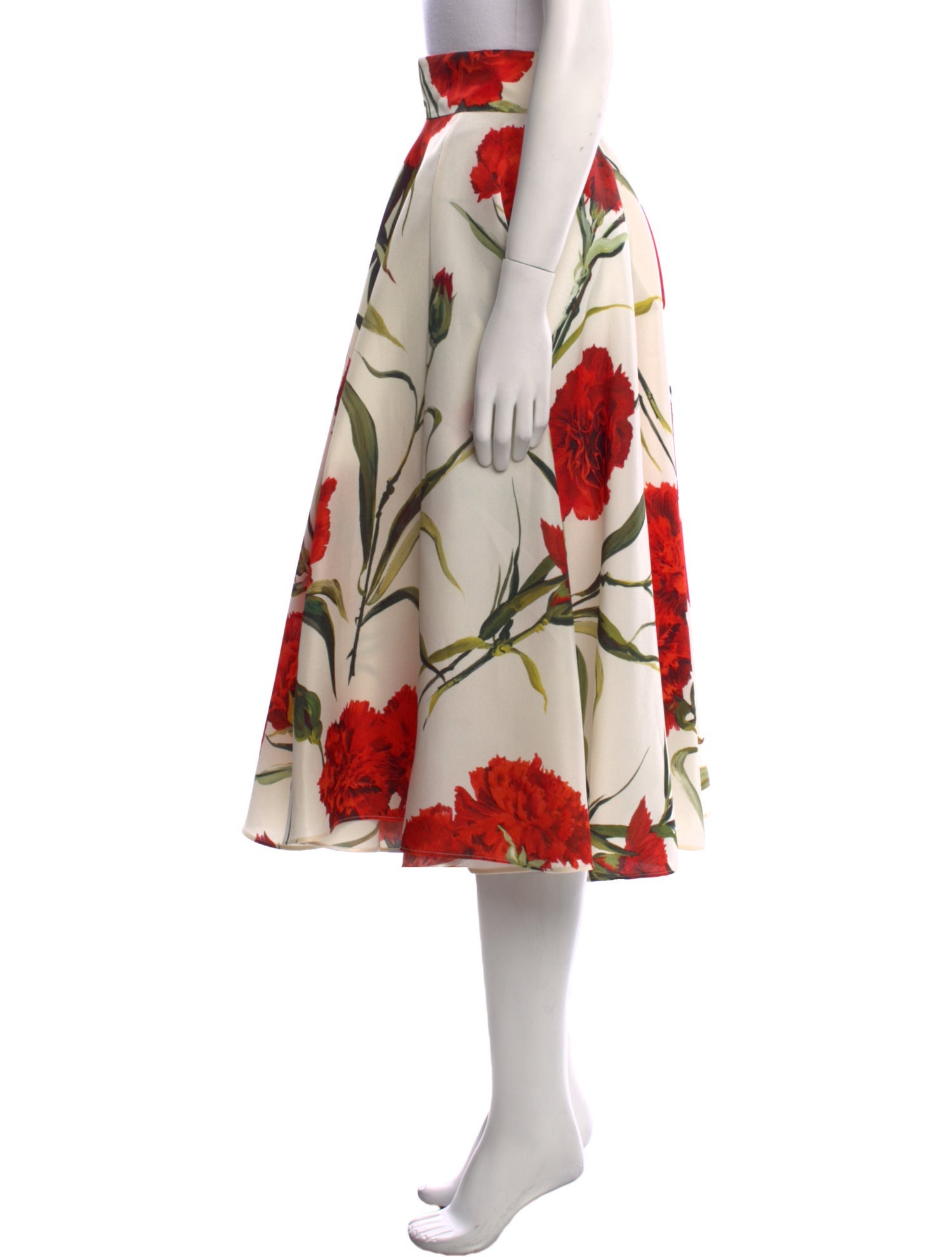 Dolce & Gabbana Silk Midi Length Skirt