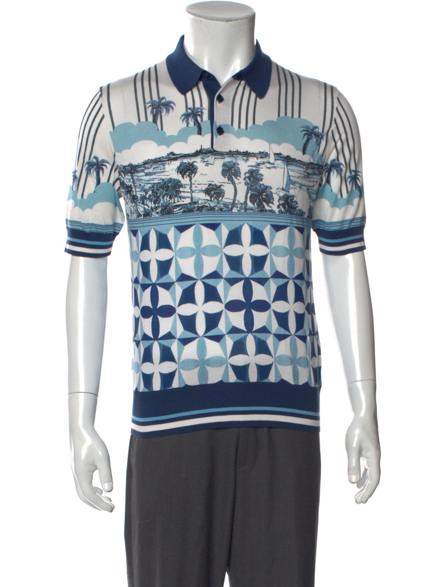 Dolce & Gabbana Silk Printed Polo Shirt