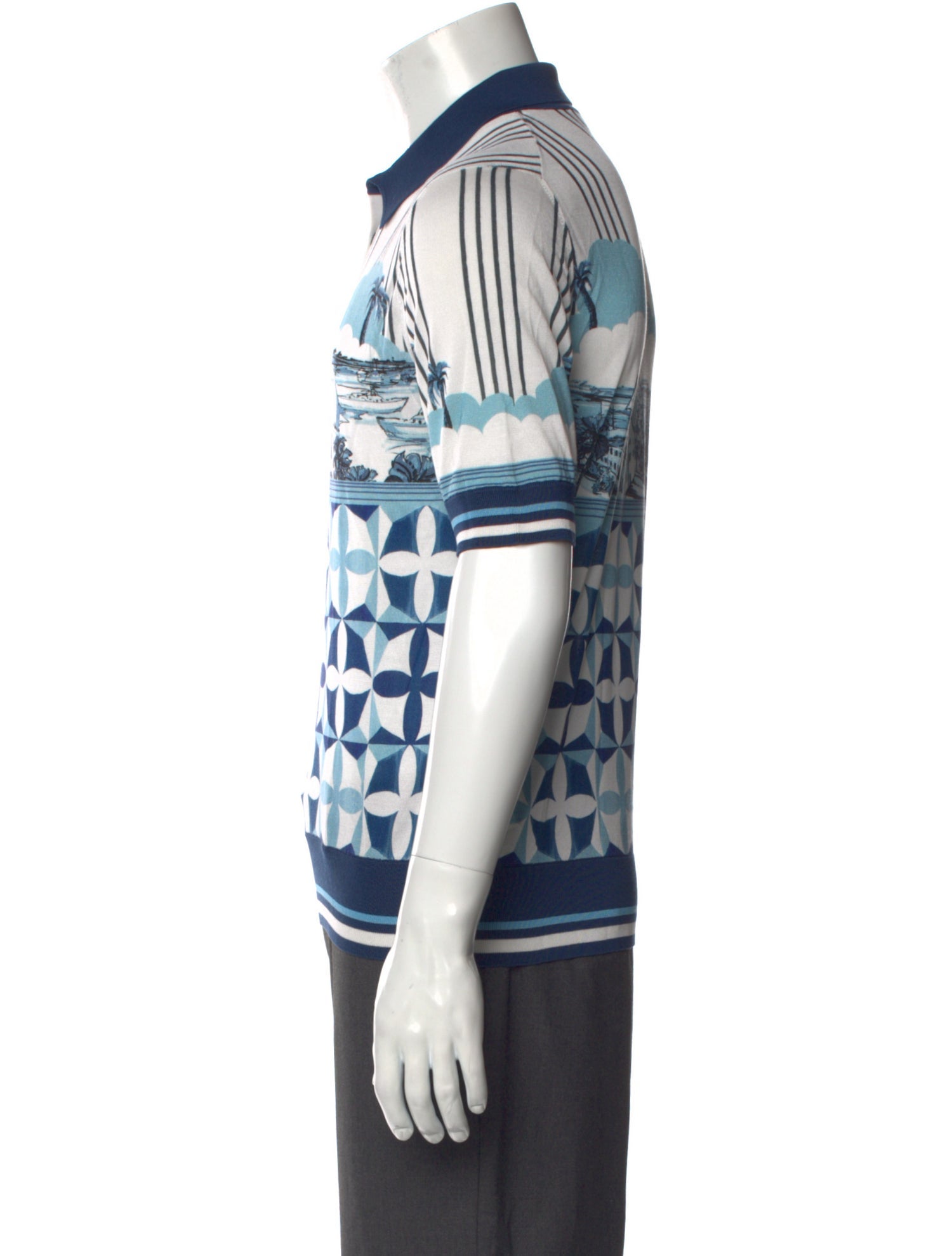 Dolce & Gabbana Silk Printed Polo Shirt