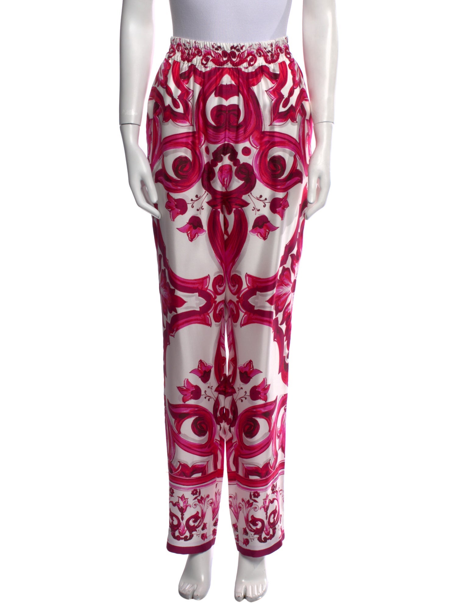 Dolce & Gabbana Silk Straight Leg Pants w/ Tags