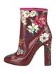 Dolce & Gabbana Patent Leather Floral Print Boots