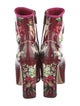Dolce & Gabbana Patent Leather Floral Print Boots