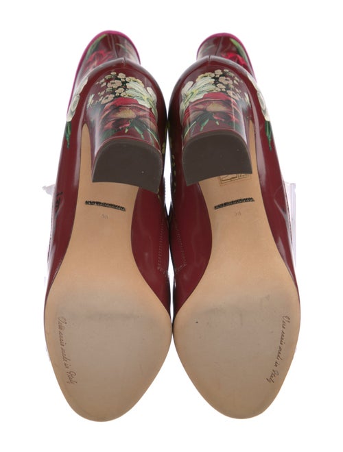Dolce & Gabbana Patent Leather Floral Print Boots