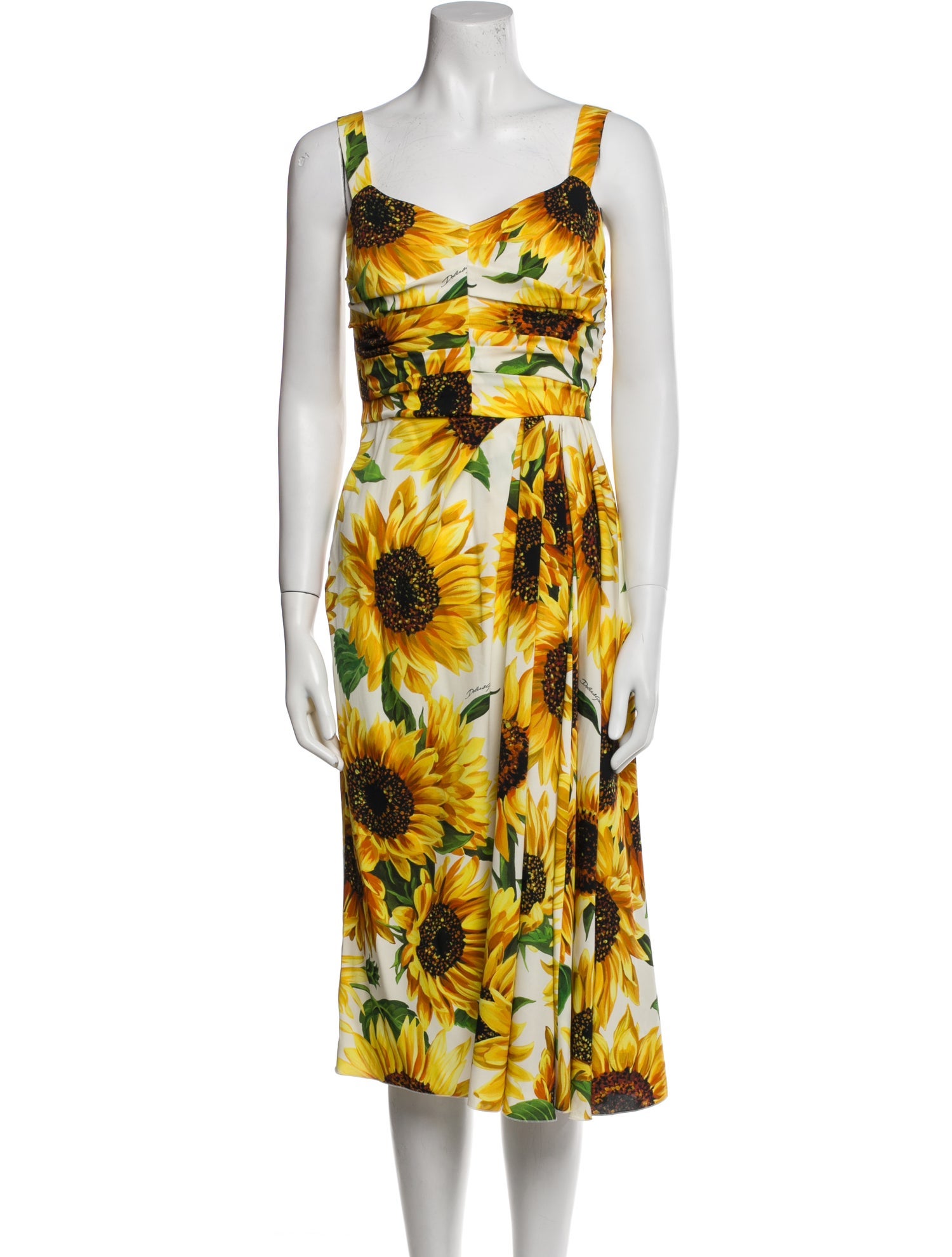 Dolce & Gabbana Silk Midi Length Dress w/ Tags