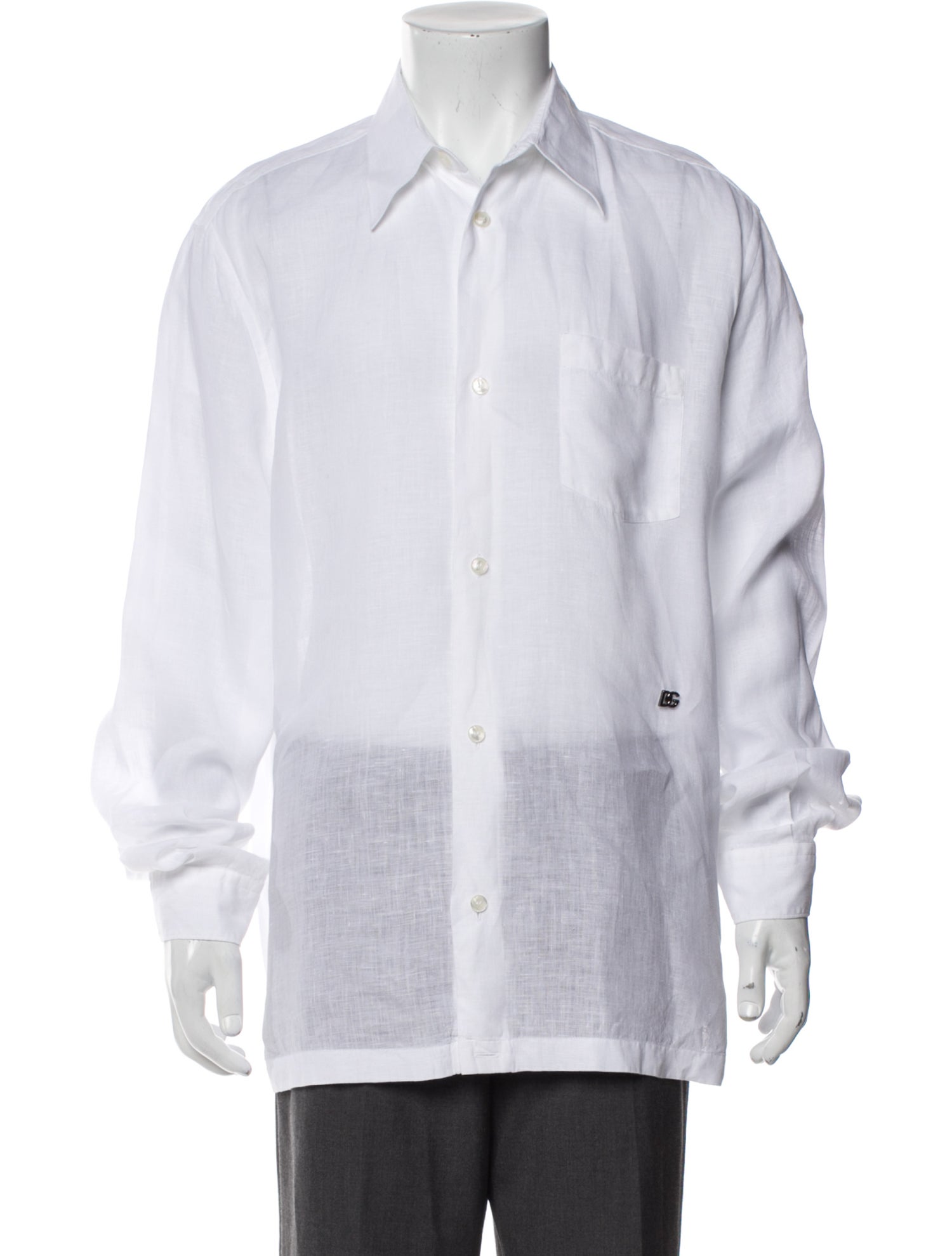 Dolce & Gabbana Linen Long Sleeve Dress Shirt