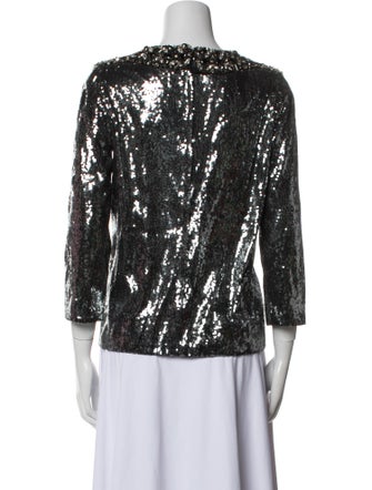 Dolce & Gabbana Crew Neck Three-Quarter Sleeve Blouse