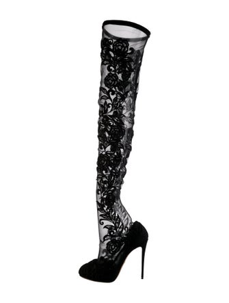 Dolce & Gabbana Lace Lace Pattern Boots