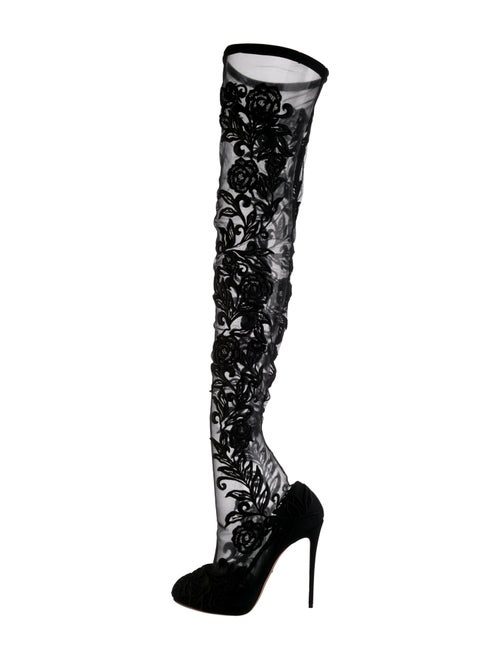 Dolce & Gabbana Lace Lace Pattern Boots