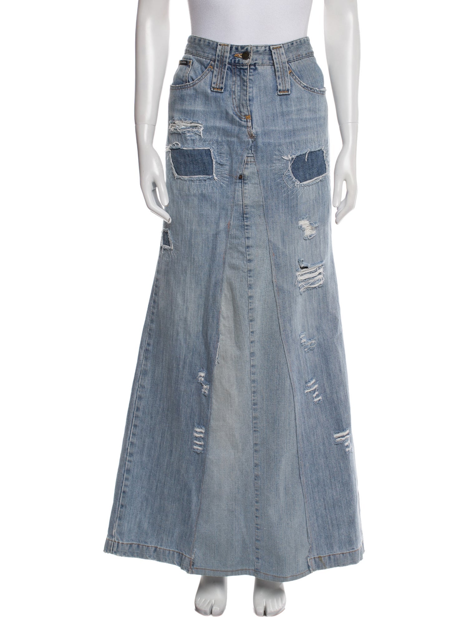 Dolce & Gabbana Distressed Accents Long Skirt