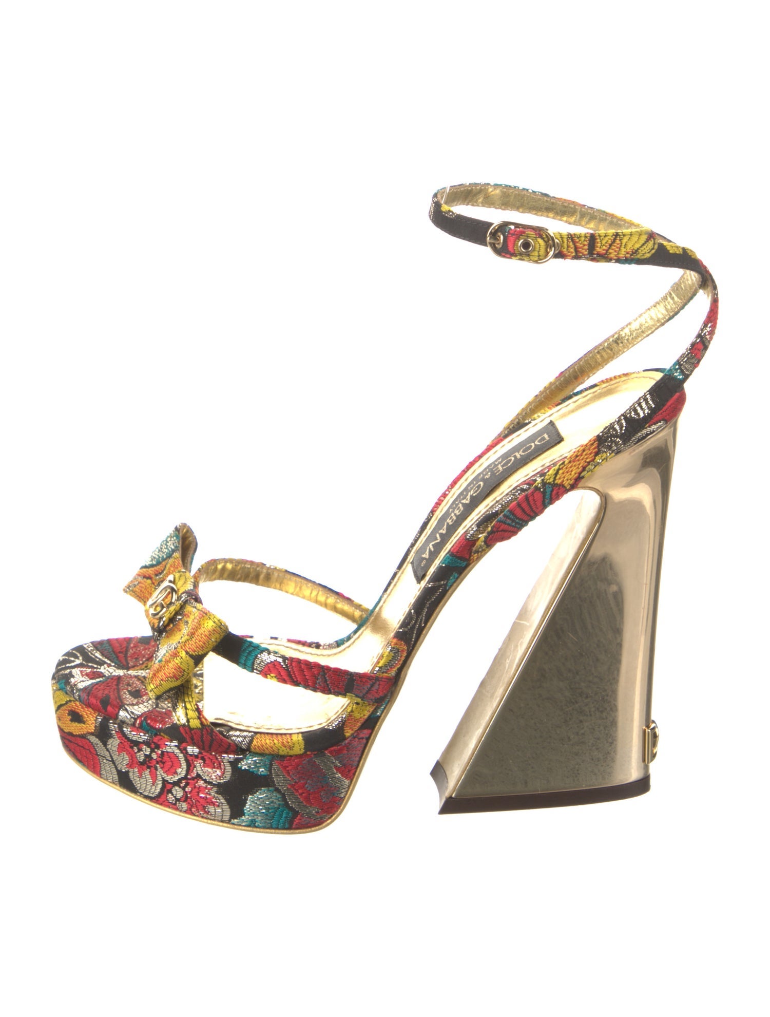 Dolce & Gabbana Printed Bow Accents Sandals