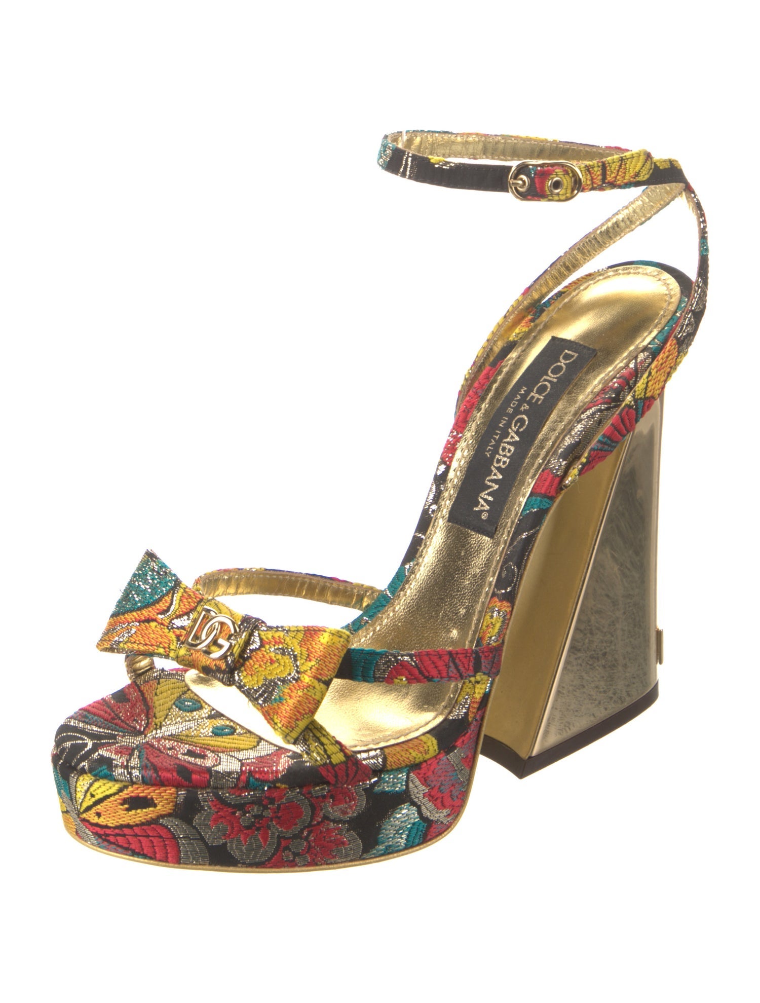 Dolce & Gabbana Printed Bow Accents Sandals