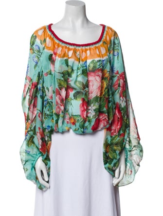 Dolce & Gabbana Silk Floral Print Blouse