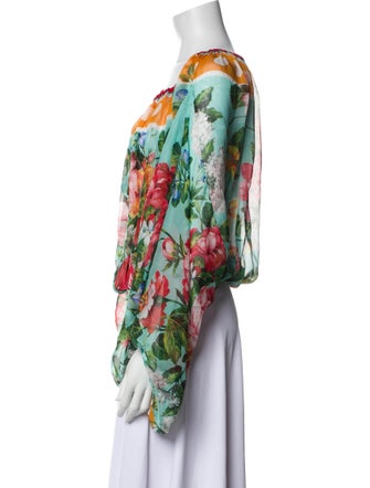Dolce & Gabbana Silk Floral Print Blouse