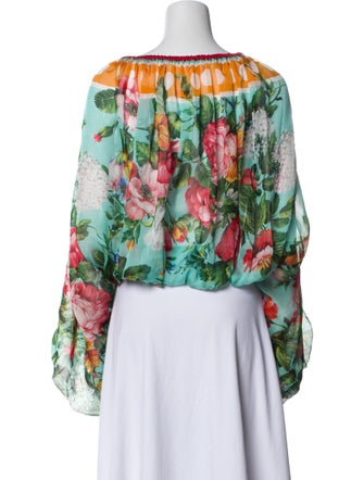 Dolce & Gabbana Silk Floral Print Blouse