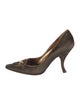 Dolce & Gabbana Velvet Leather Trim Embellishment Pumps
