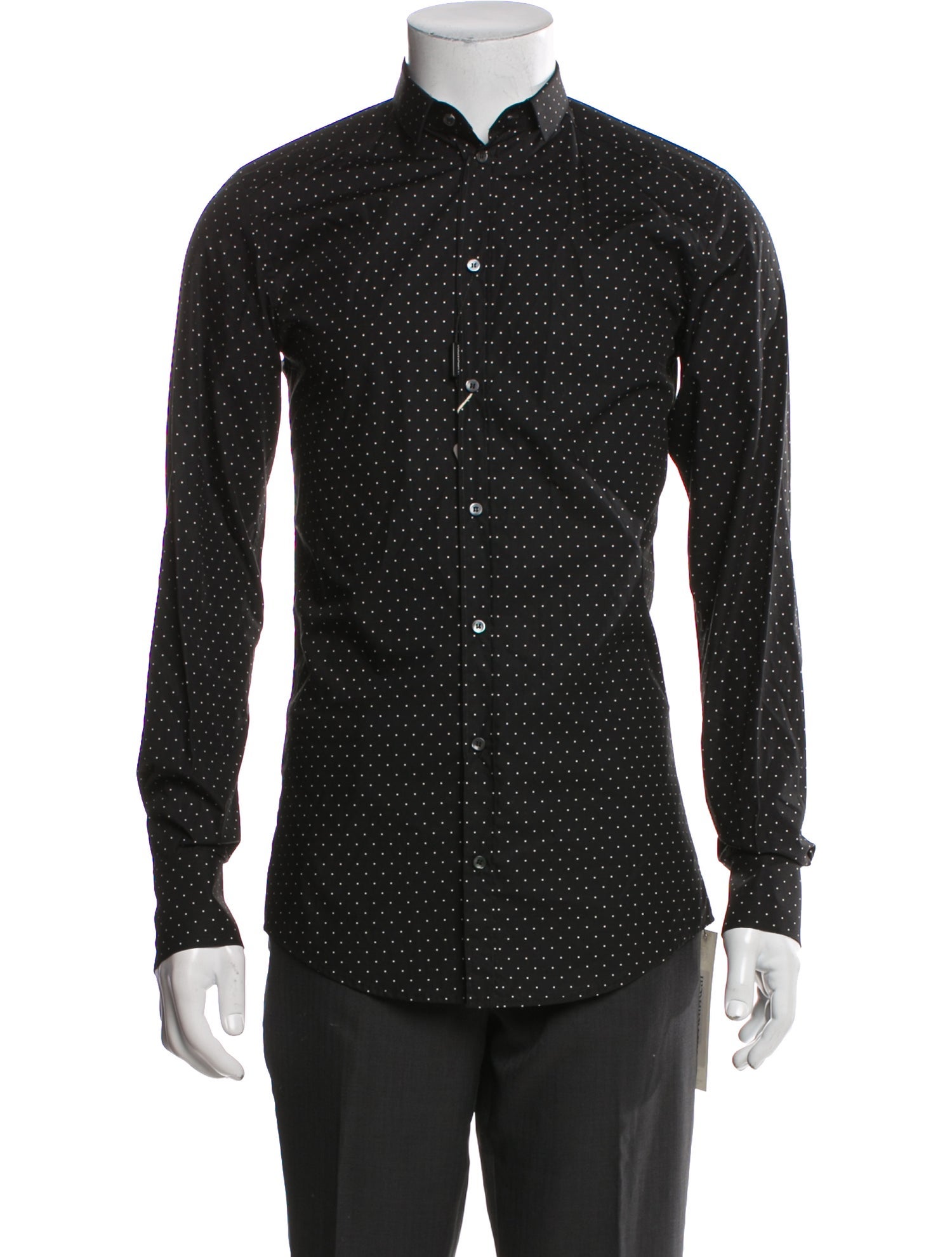 Dolce & Gabbana Polka Dot Print Long Sleeve Dress Shirt w/ Tags
