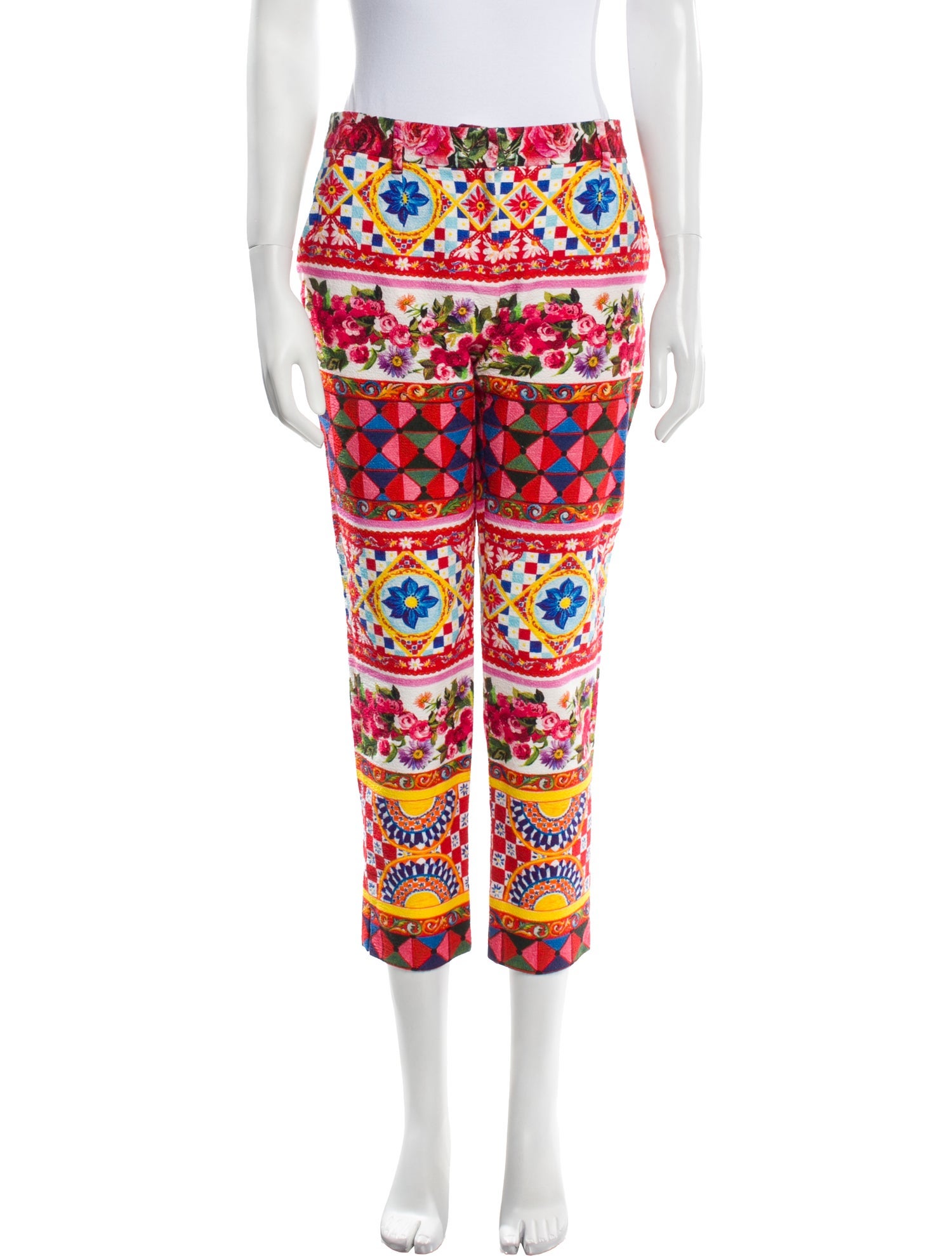 Dolce & Gabbana Printed Straight Leg Pants