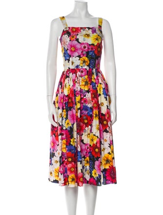 Dolce & Gabbana Floral Print Midi Length Dress