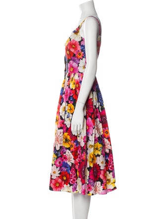 Dolce & Gabbana Floral Print Midi Length Dress