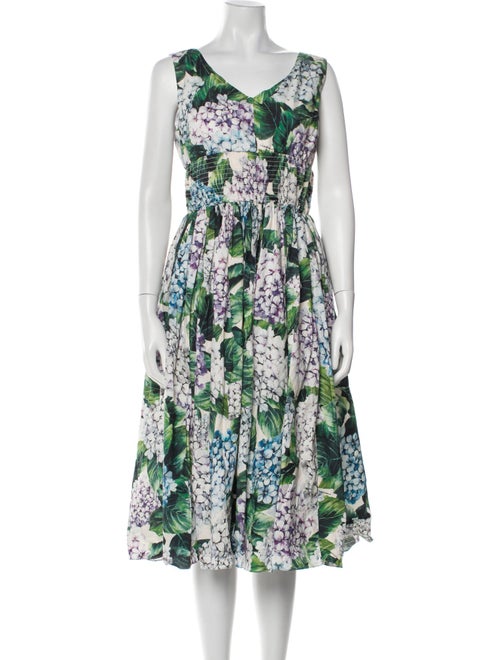 D&G Floral Print Midi Length Dress