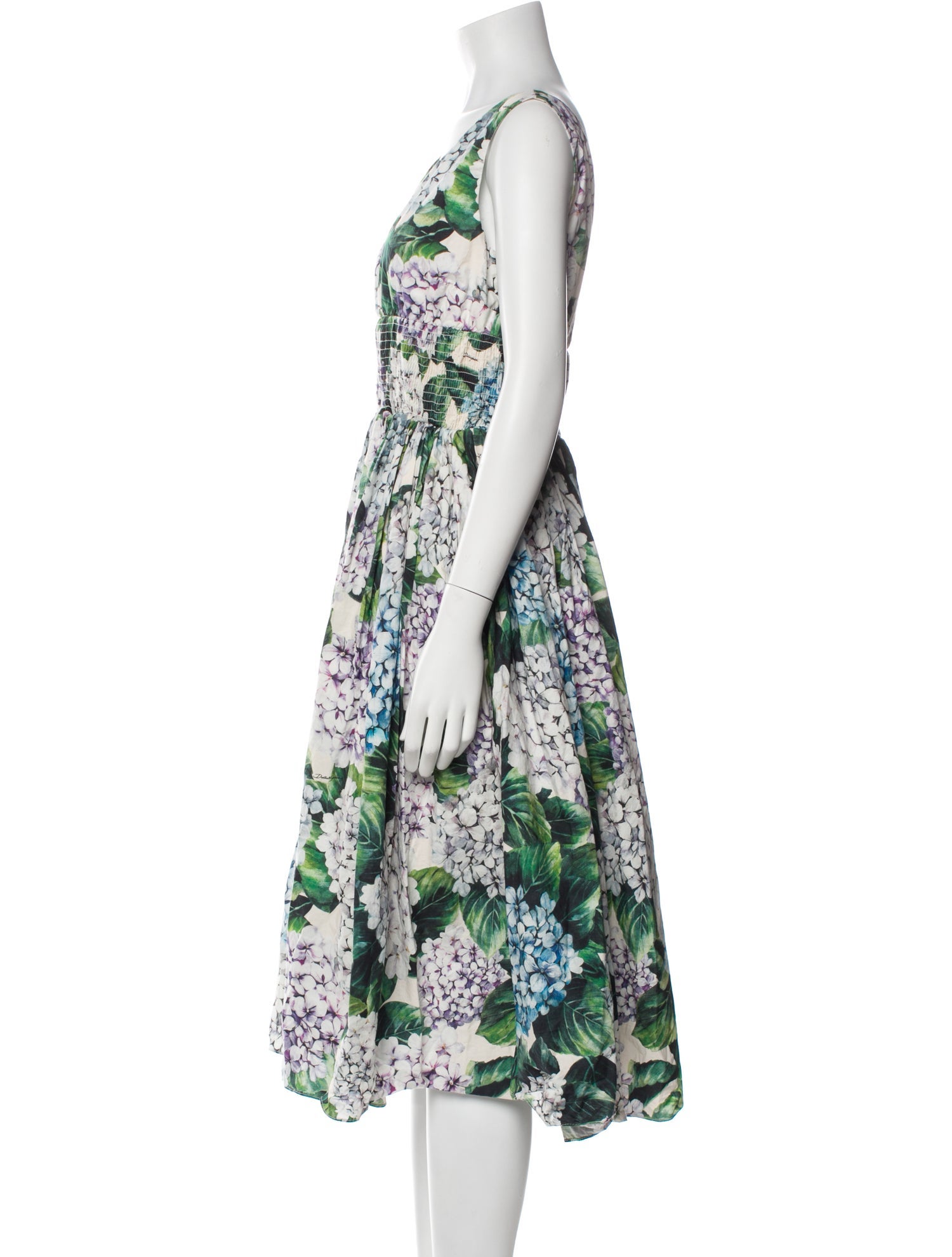 D&G Floral Print Midi Length Dress