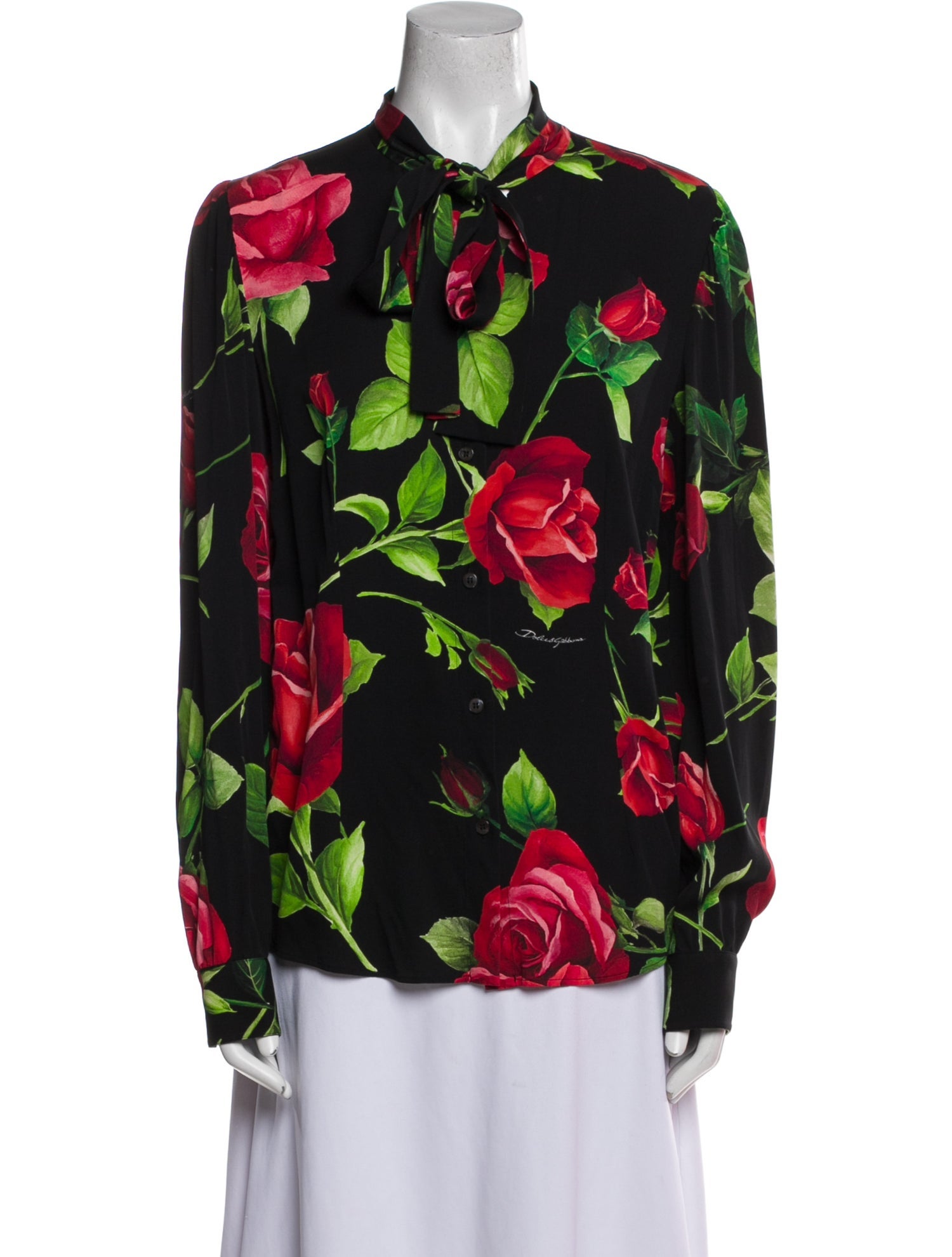 Dolce & Gabbana Silk Floral Print Polo