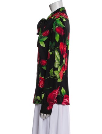 Dolce & Gabbana Silk Floral Print Polo