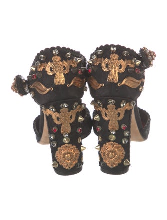 Dolce & Gabbana Crystal Embellishments T-Strap Pumps