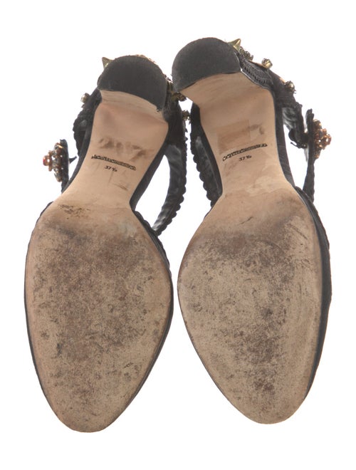 Dolce & Gabbana Crystal Embellishments T-Strap Pumps