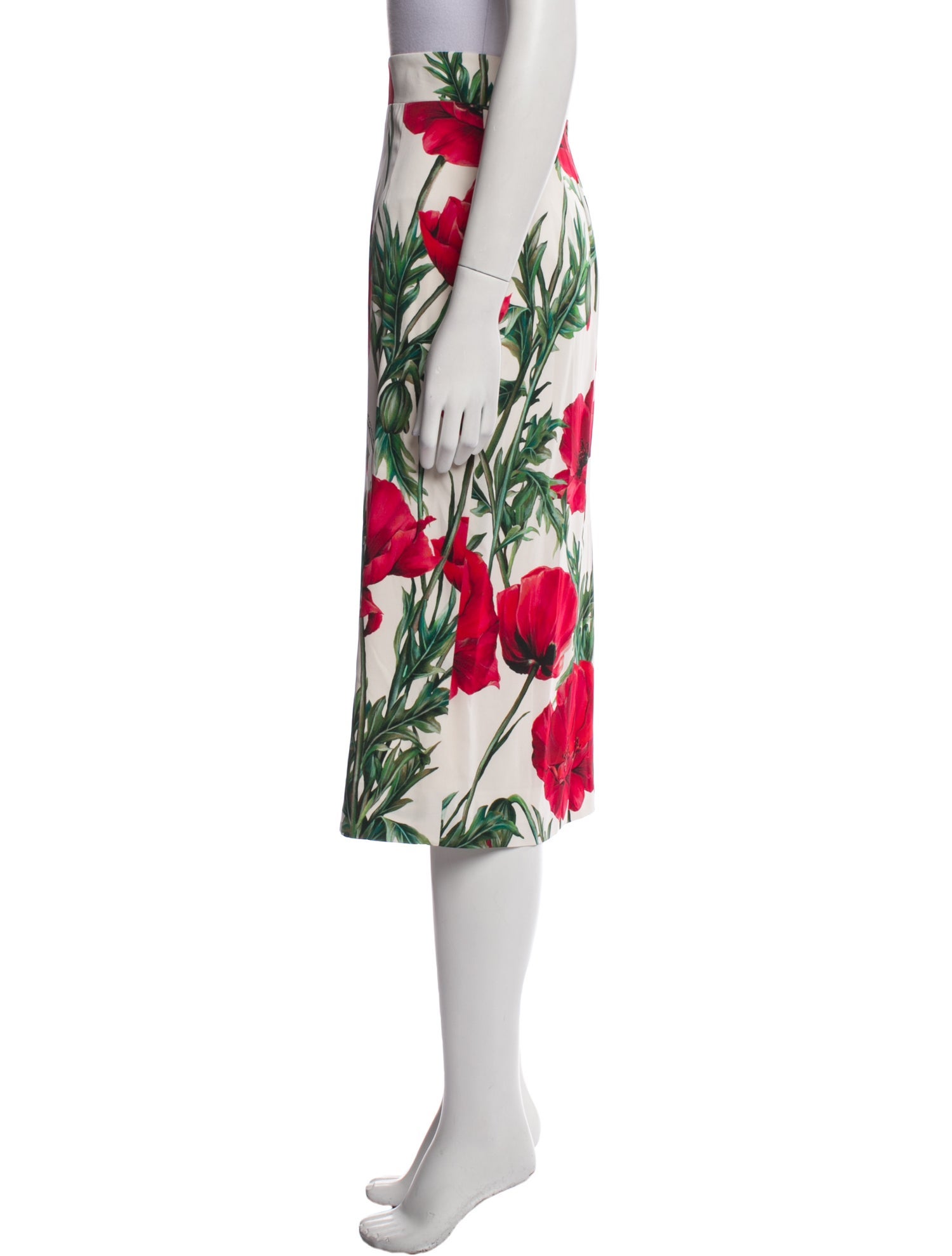 Dolce & Gabbana Silk Midi Length Skirt