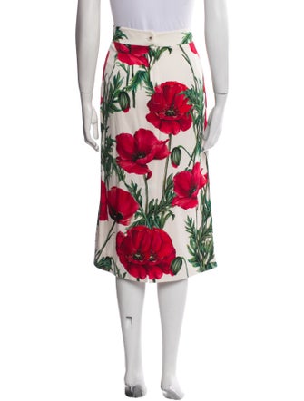 Dolce & Gabbana Silk Midi Length Skirt