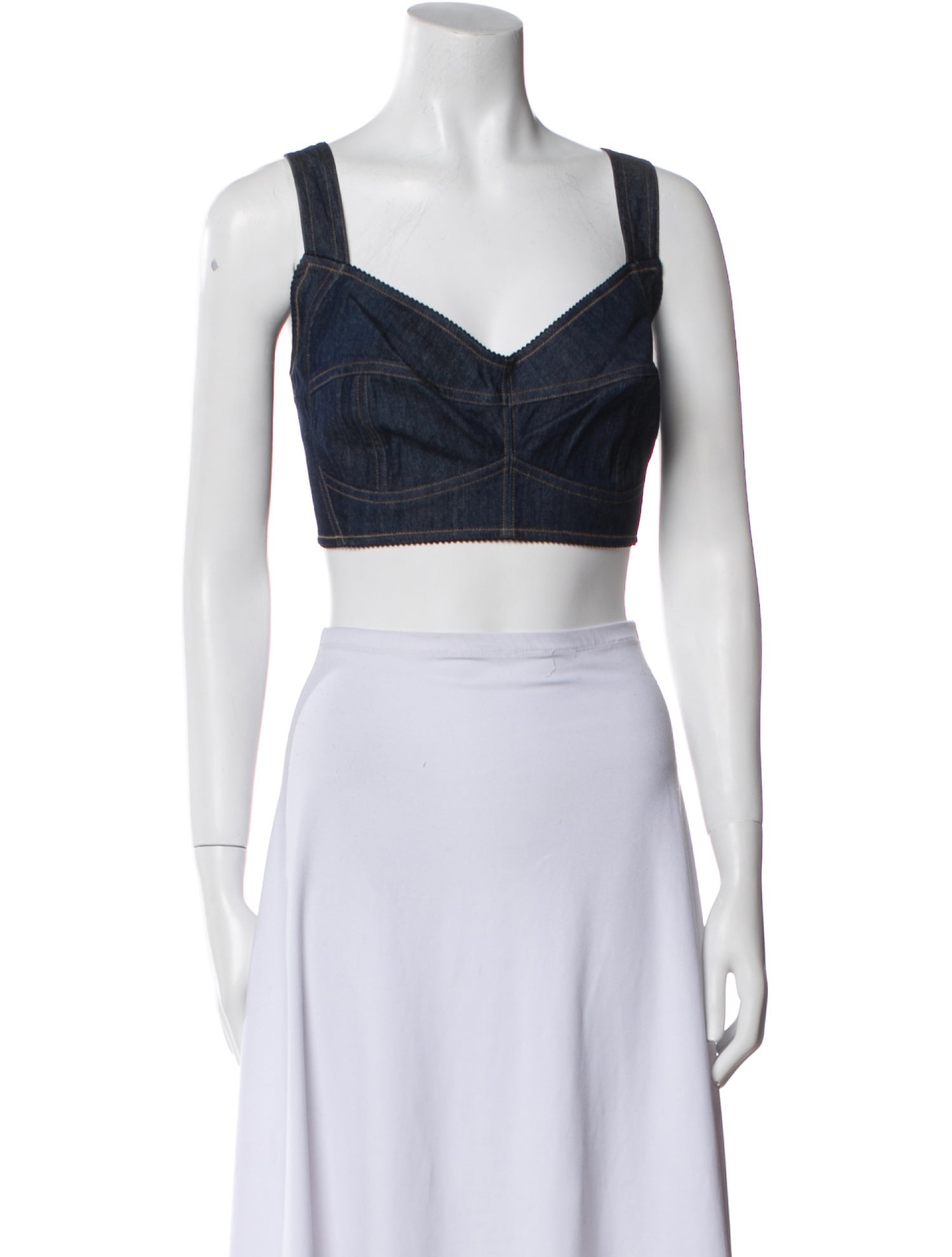 Dolce & Gabbana Square Neckline Sleeveless Crop Top w/ Tags