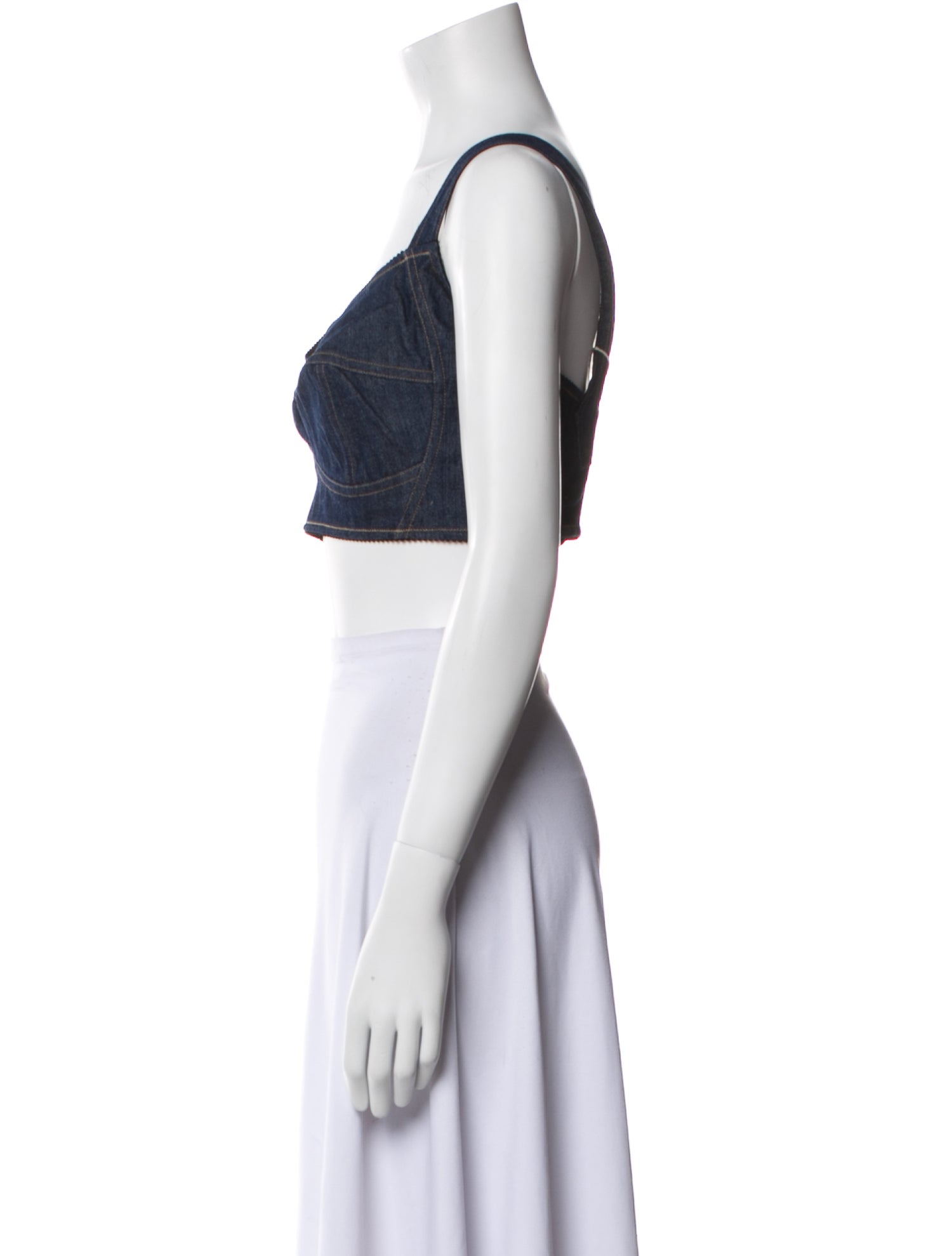 Dolce & Gabbana Square Neckline Sleeveless Crop Top w/ Tags