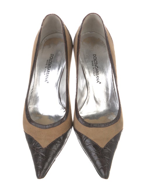Dolce & Gabbana Suede Colorblock Pattern Pumps