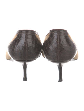 Dolce & Gabbana Suede Colorblock Pattern Pumps