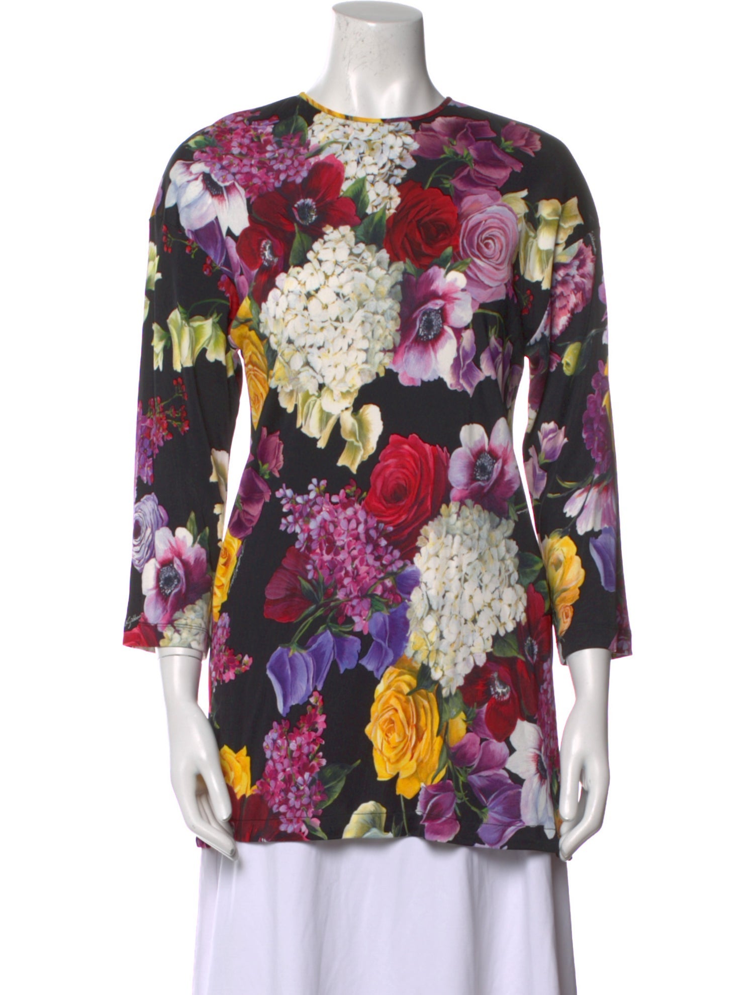 Dolce & Gabbana Silk Floral Print Tunic