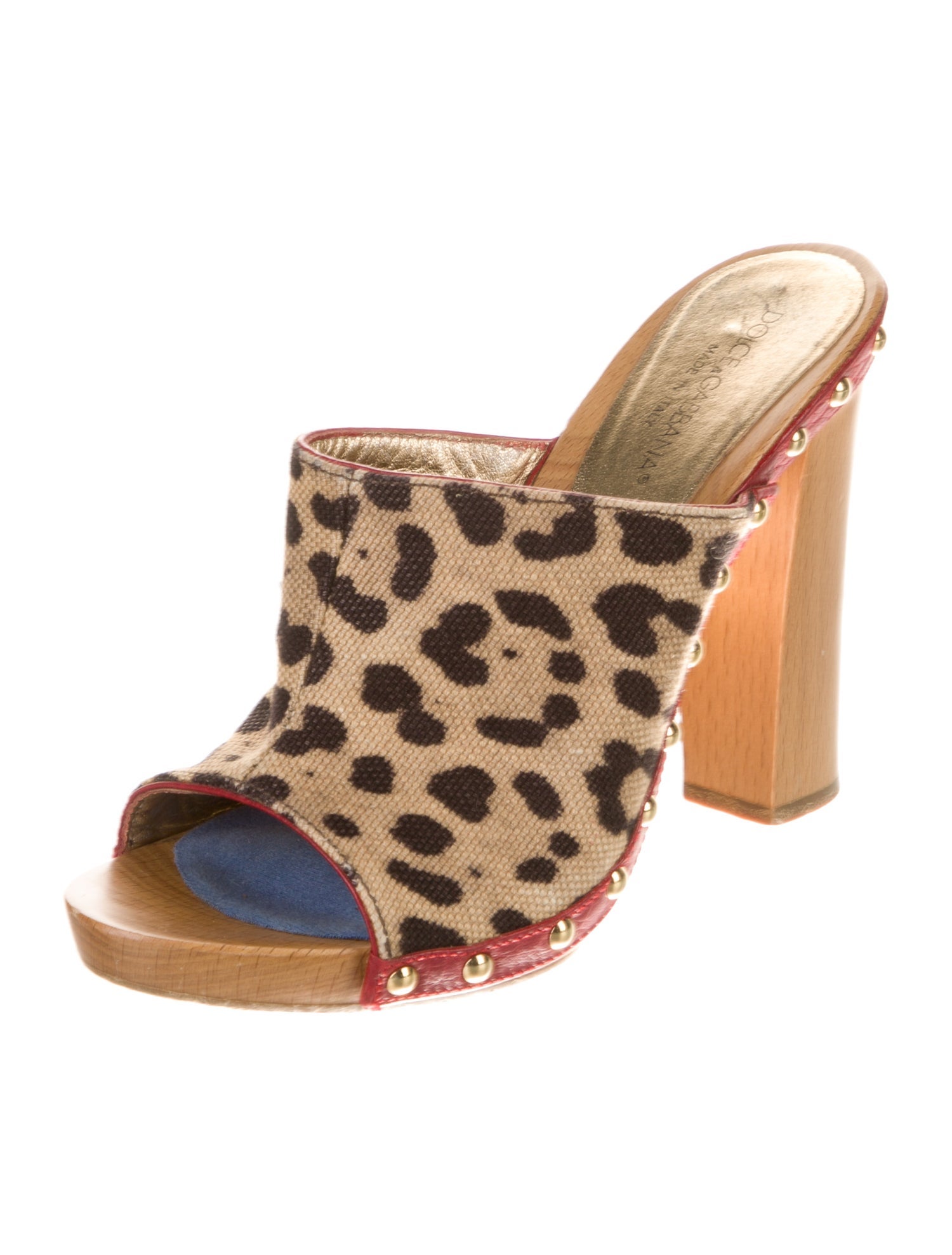 Dolce & Gabbana Canvas Animal Print Slides